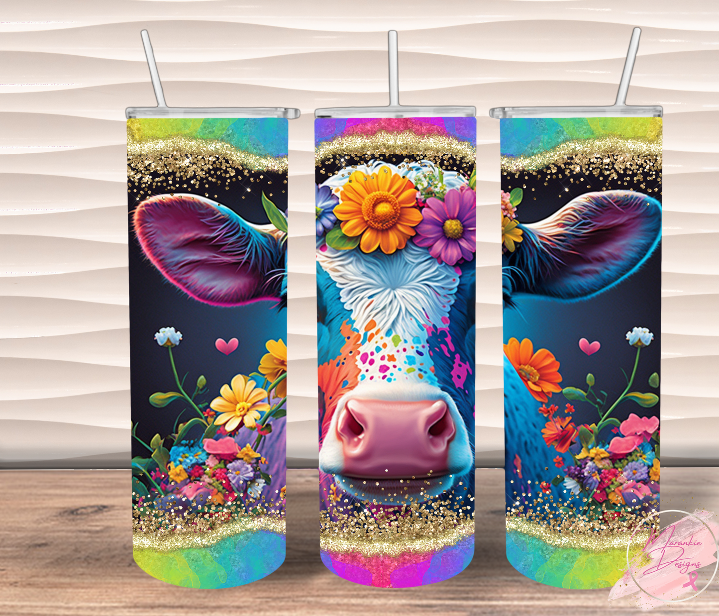 Colorful Cow Tumbler