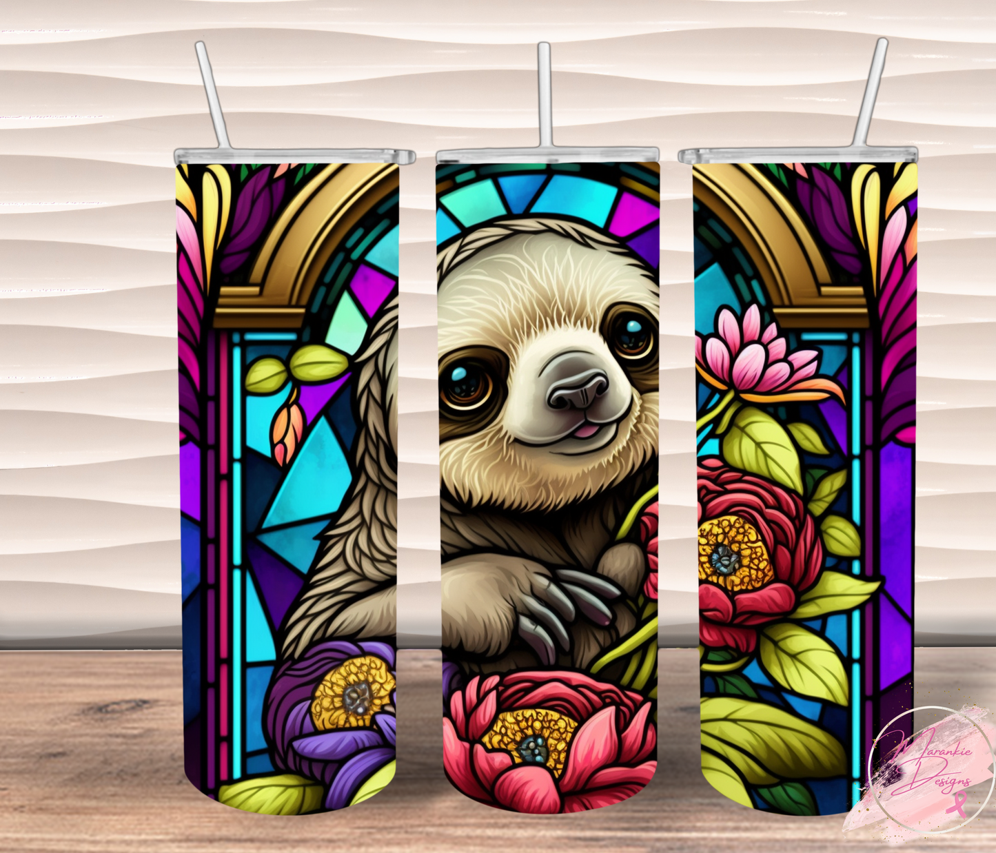 Colorful Sloth Tmbler