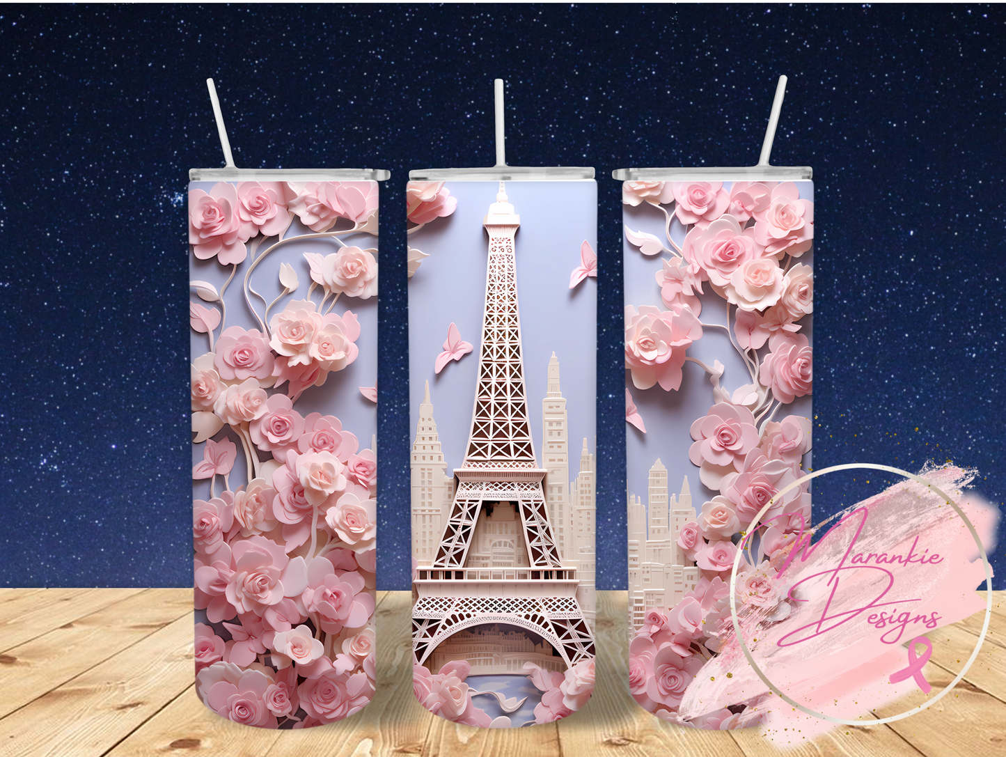 Paris Flowers Tumbler
