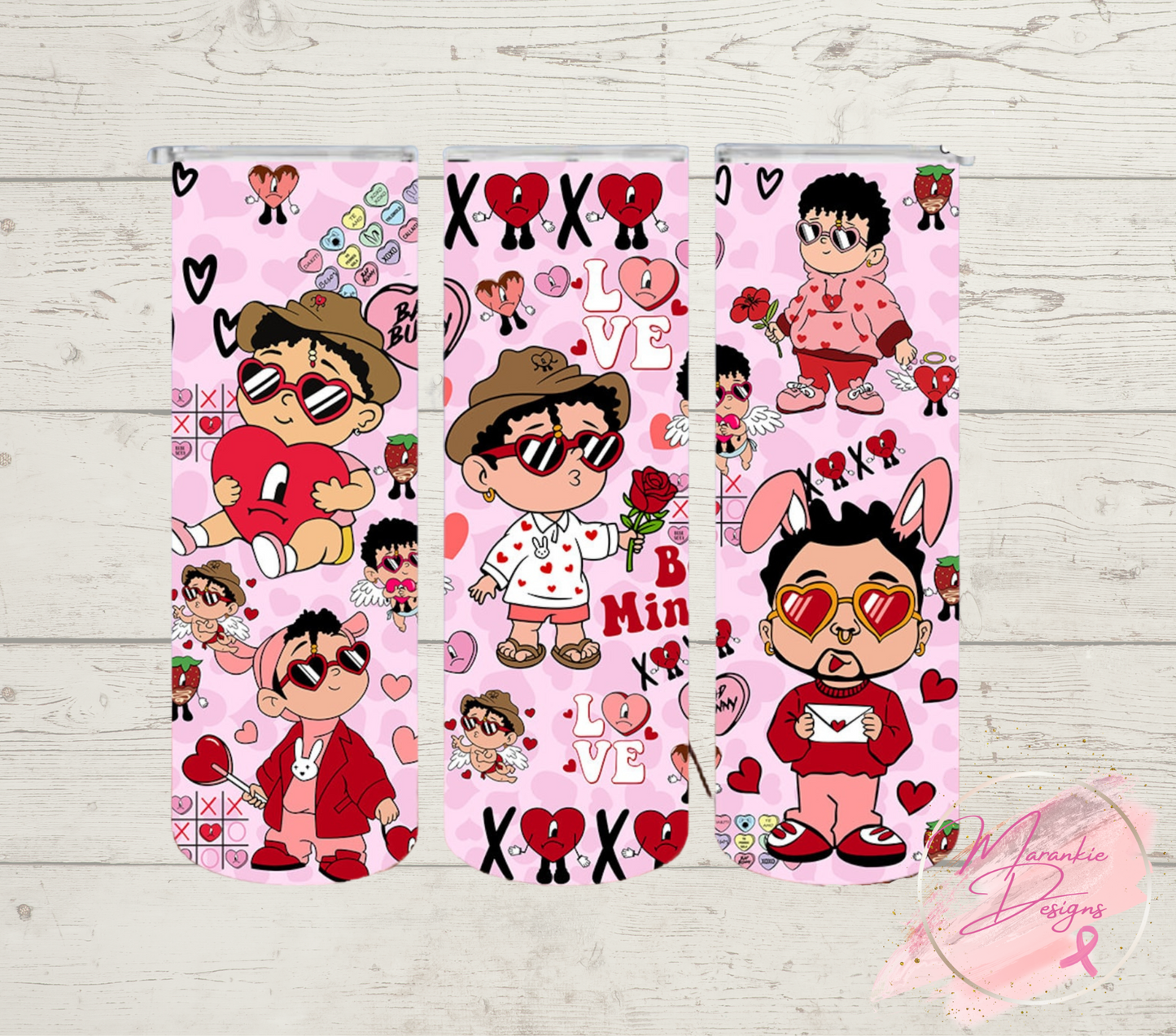Bad Bunny Valentine Tumbler